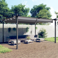 vidaXL antracitszürke kerti pavilon behúzható tetővel 4 x 3 m kerti bútor