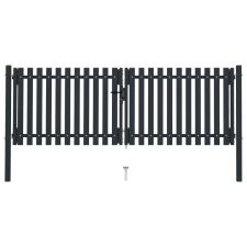 vidaXL antracitszürke kétajtós acél kerítéskapu 306 x 125 cm építőanyag