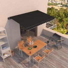 vidaXL antracitszürke kézzel kihúzható napellenző 450 x 350 cm kerti bútor
