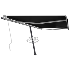 vidaXL antracitszürke kézzel kihúzható póznás napellenző 450 x 300 cm kerti bútor