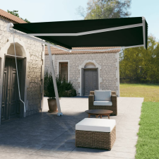 vidaXL antracitszürke kézzel kihúzható póznás napellenző 500 x 350 cm lakástextília