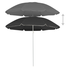 vidaXL antracitszürke kültéri napernyő acél rúddal 180 cm (315539) kerti bútor