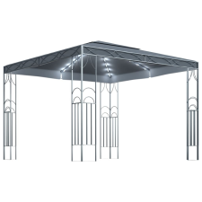 vidaXL antracitszürke pavilon fényfüzérrel 300 x 300 cm kerti bútor