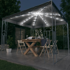 vidaXL antracitszürke pavilon LED fényfüzérrel 300 x 300 cm kerti bútor