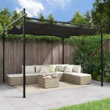 vidaXL antracitszürke pergola behúzható tetővel 295 x 292 x 230 cm kerti bútor