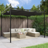 vidaXL antracitszürke pergola behúzható tetővel 295 x 292 x 230 cm