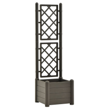 vidaXL antracitszürke polipropilén rácsos kerti ültető 43x43x142 cm  (313981) kerti tárolás