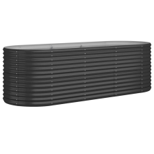 vidaXL antracitszürke porszórt acél kerti magaságyás 224x80x68 cm (318956) kerti tárolás