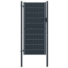 vidaXL antracitszürke PVC és acél kerítéskapu 100 x 124 cm kerti bútor