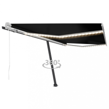 vidaXL Antracitszürke szélérzékelős és LED-es napellenző 400 x 300 cm (3069754) kerti bútor