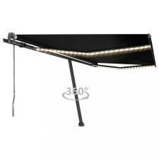 vidaXL Antracitszürke szélérzékelős és LED-es napellenző 450 x 300 cm kerti bútor