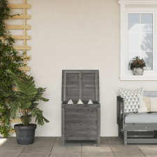 vidaXL antracitszürke tömör fenyőfa kerti tárolóláda 50x49x56,5 cm kerti tárolás