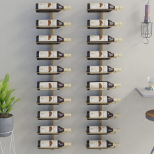 vidaXL arany fém falra szerelhető bortartó állvány 10 palacknak bútor