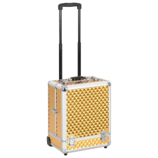 vidaXL Aranyszínű alumínium sminkbőrönd 35 x 29 x 45 cm smink kiegészítő