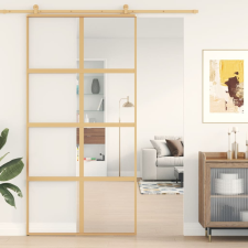 vidaXL aranyszínű átlátszó ESG üveg és alumínium tolóajtó 102,5x205 cm építőanyag