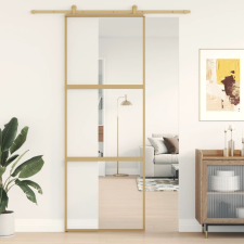 vidaXL aranyszínű átlátszó ESG üveg és alumínium tolóajtó 76 x 205 cm nyílászáró