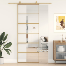 vidaXL aranyszínű átlátszó ESG üveg és alumínium tolóajtó 76 x 205 cm nyílászáró