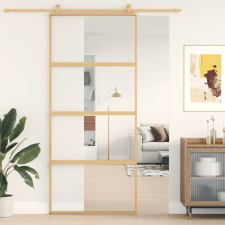 vidaXL aranyszínű átlátszó ESG üveg és alumínium tolóajtó 90 x 205 cm építőanyag
