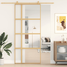 vidaXL aranyszínű átlátszó ESG üveg és alumínium tolóajtó 90 x 205 cm építőanyag