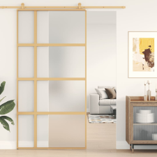 vidaXL aranyszínű ESG tejüveg és alumínium tolóajtó 102,5 x 205 cm építőanyag