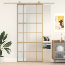 vidaXL aranyszínű ESG tejüveg és alumínium tolóajtó 90 x 205 cm építőanyag