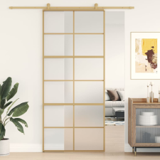 vidaXL aranyszínű ESG tejüveg és alumínium tolóajtó 90 x 205 cm építőanyag