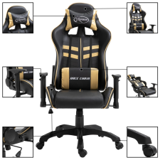 vidaXL aranyszínű műbőr gamer szék (20194) forgószék