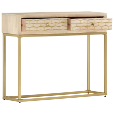 vidaXL aranyszínű tömör mangófa tálalóasztal 90 x 30 x 75 cm (286505) bútor
