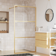 vidaXL aranyszínű zuhanyfal átlátszó ESG üveggel 100 x 195 cm kád, zuhanykabin