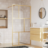 vidaXL aranyszínű zuhanyfal átlátszó ESG üveggel 100 x 195 cm