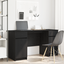 vidaXL Asztal Fekete Tölgy 140x49x76 cm Mérnöki Fa íróasztal