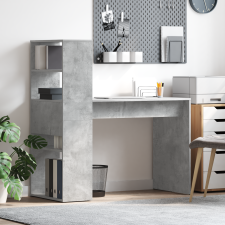 vidaXL Asztal tárolóval Beton Szürke 113x54x120 cm Szerelt fa íróasztal