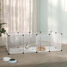 vidaXL átlátszó polipropilén és acél kisállatketrec 144 x 74 x 46,5 cm ketrec, szállítóbox rágcsálóknak