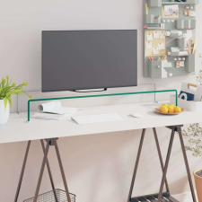 vidaXL Átlátszó üveg TV/monitor állvány 100x30x13 cm tv állvány és fali konzol