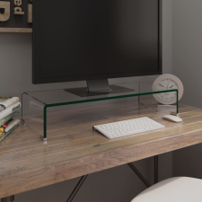 vidaXL Átlátszó üveg TV/monitor állvány 70x30x13 cm bútor
