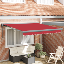 vidaXL Automata behúzható napellenző Piros 350x250 cm kerti bútor