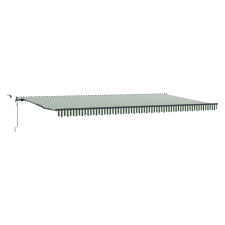 vidaXL Automatikus Behúzható Árnyékoló LED-del Zöld és Fehér 600x300 cm (3331700) kerti bútor