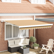 vidaXL Automatikus Behúzható Napellenző Csíkos Multicolor 300x250 cm kerti bútor
