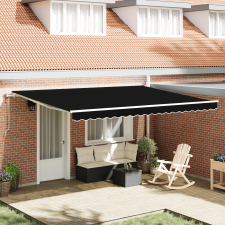 vidaXL Automatikus Behúzható Napellenző Fekete 450x300 cm kerti bútor