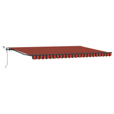 vidaXL Automatikus Behúzható Napellenző LED világítással narancssárgában és barnában, 500x300 cm (3331226) kerti bútor