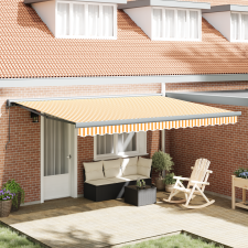 vidaXL Automatikus Behúzható Napellenző Narancs és Fehér 450x300 cm kerti bútor