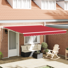 vidaXL Automatikus Behúzható Napellenző Piros 400x300 cm kerti bútor