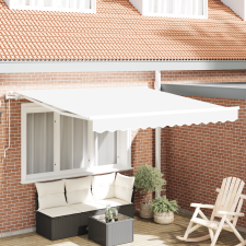 vidaXL Automatikus behúzható napernyő fehér 300x250 cm kerti bútor