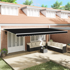 vidaXL Automatikus Behúzható Napernyő Fekete 600x300 cm kerti bútor