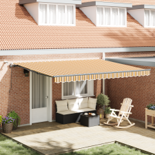 vidaXL Automatikus Behúzható Napernyő LED Multiszínű Csíkkal 450x300 cm kerti bútor