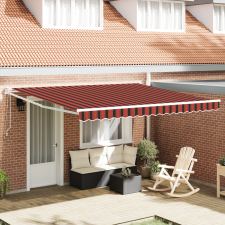vidaXL Automatikus Behúzható Napernyő Narancssárga és Barna 400x300 cm kerti bútor