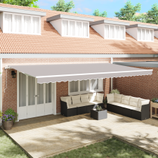 vidaXL Automatikus Behúzható Napernyő Világosszürke 600x350 cm kerti bútor