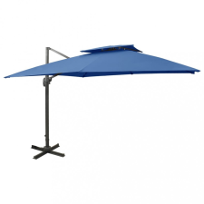 vidaXL Azúrkék dupla tetejű konzolos napernyő 300 x 300 cm kerti bútor