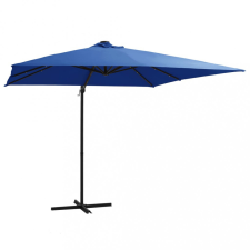 vidaXL Azúrkék konzolos napernyő LED-del és acélrúddal 250x250 cm kerti bútor