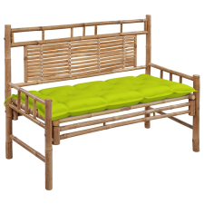 vidaXL bambusz kerti pad párnával 120 cm kerti bútor